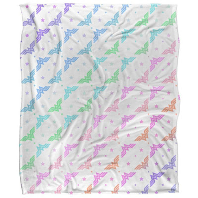 DC comics Wonder Woman Silky Gradient Supersoft Blanket White/multicoloured (One Size) from B&Q