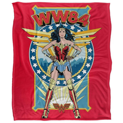 DC comics Wonder Woman Stand Tall Silky Supersoft Blanket Red (One Size) from B&Q