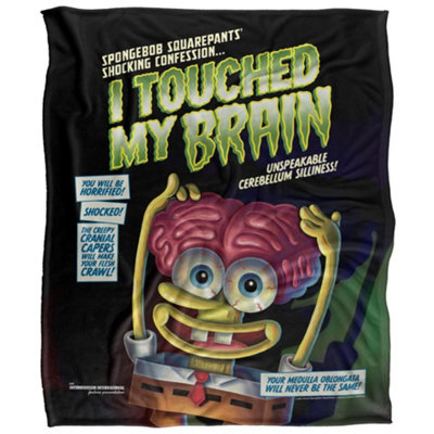  - Spongebob Squarepants Touched My Brain Silky Supersoft Blanket Multicoloured (One Size)