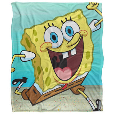 Spongebob Squarepants Silky Character Supersoft Blanket Multicoloured (One Size) from B&Q