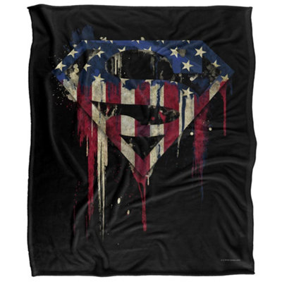 DC comics Superman Silky Bleeding Shield Supersoft Blanket Black/multicoloured (One Size) from B&Q