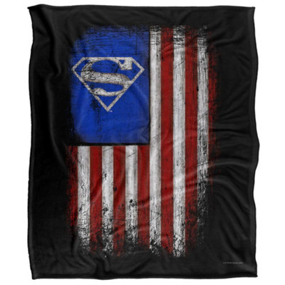 DC comics Superman Silky Old Glory Shield Supersoft Blanket Black/white/red (One Size) from B&Q