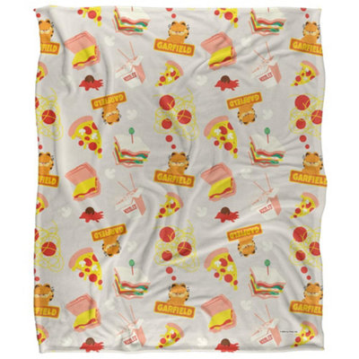 Garfield Pattern Silky Food Supersoft Blanket White/multicoloured (One Size) from B&Q