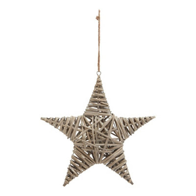 B&Q -  The Noel Collection Wicker Star Christmas Decoration Brown (42Cm X 5Cm X 40Cm)
