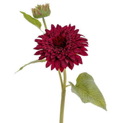 B&Q -  Raven Dahlia Artificial Flower Green/burgundy (One Size)