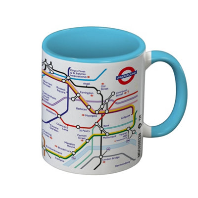  - Transport For London Tube Map Mug White/blue (One Size)