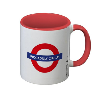  - Transport For London Piccadilly Circus Inner Two Tone Mug White/red (One Size)