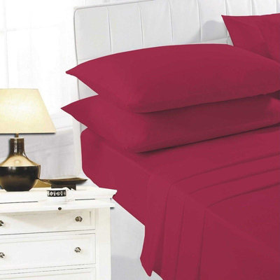 K Collection Percale Percale Fitted Sheet Red (Single) from B&Q