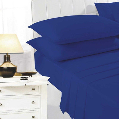K Collection Percale Percale Fitted Sheet Navy (Single) from B&Q