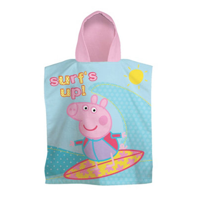Peppa Pig Pa Pig Childrens/kids Fun Ocean Hooded Towel Multicoloured (One Size)