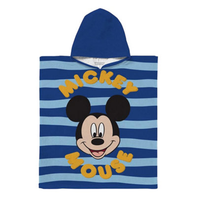 B&Q -  Childrens/kids Mickey Mouse Hooded Towel Blue/yellow (One Size)