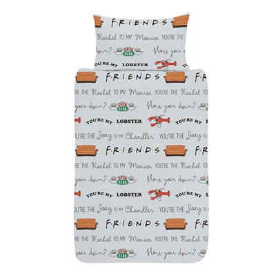 Friends Unisex Black Logo Reversible Duvet Set In | Size: Single - Image 4