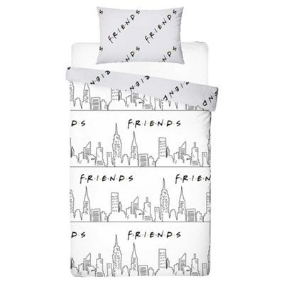 Friends Unisex White Nyc Reversible Duvet Set In | Size: Single - Image 3