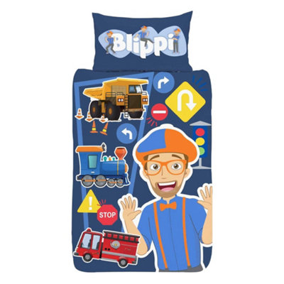 Blippi Tractor Reversible Duvet Set Multicoloured (Single) from B&Q