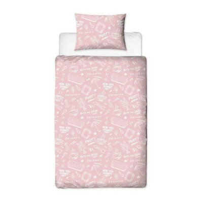Friends Unisex Pale Pink Coffee Reversible Duvet Set In | Size: Single - Image 4
