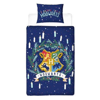 Harry Potter Unisex Multicolor I´D Rather Stay At Hogwarts Reversible Duvet Set | Size: Single - Image 5