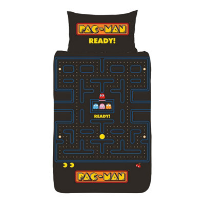 Pac-Man Maze Reversible Duvet Set Multicoloured (Double) from B&Q