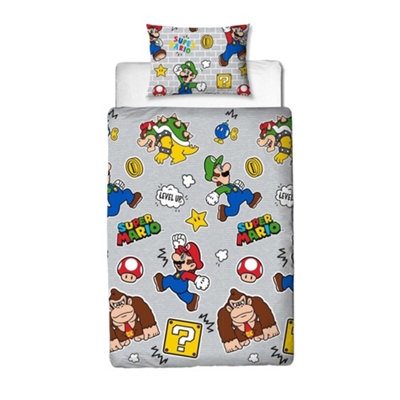  - Super Mario Reversible Duvet Set Multicoloured (Single)