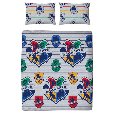 Harry Potter Hogwarts Reversible Duvet Set Multicoloured (Single) from B&Q