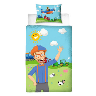 Blippi Digger Adventure And Farm Fun Reversible Duvet Set Multicoloured (Single) from B&Q