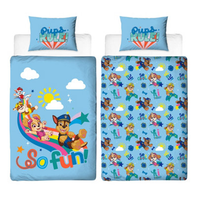 Paw Patrol Unisex Multicolor Pups Rule Reversible Duvet Set | Size: Single - Image 3