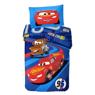 Disney Cars Cars Lightning Mcqueen & Mater Reversible Duvet Set Multicoloured (Single) from B&Q