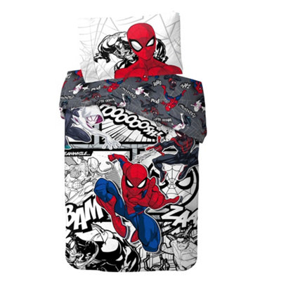 Marvel Spider-Man Villains Reversible Duvet Set Multicoloured (Single) from B&Q