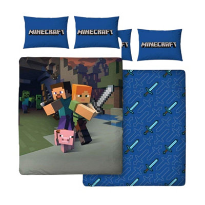 Minecraft Good Guys Reversible Duvet Set Multicoloured (Double) from B&Q
