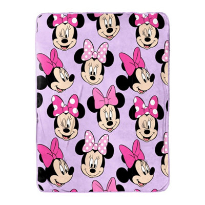Disney Plush Minnie Mouse Blanket Purple/pink (100Cm X 150Cm) from B&Q