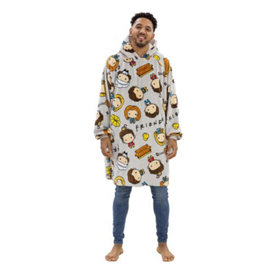 Friends Unisex Adult Fleece Sherpa Lined Oversized Blanket Hoodie Multicoloured (One Size) from B&Q