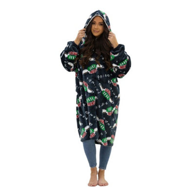 Friends Unisex Adult Logo Fleece Sherpa Lined Oversized Blanket Hoodie Multicoloured (One Size) from B&Q