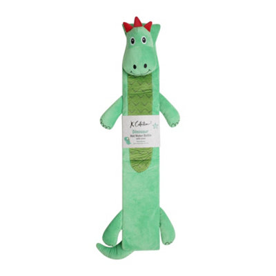 B&Q Green K Collection Dinosaur Extra Long Hot Water Bottle And Cover (One ) 2L