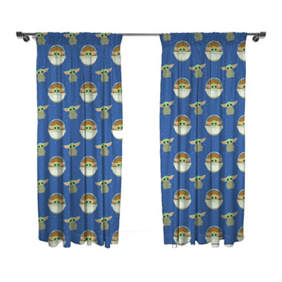 Star Wars The Mandalorian Baby Yoda Curtains Multicoloured (54In X 66In) from B&Q