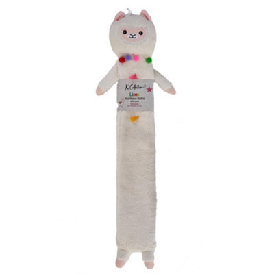 K Collection Llama Extra Long 2L Hot Water Bottle And Cover White (One Size) from B&Q