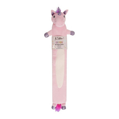 K Collection Unicorn Extra Long 2L Hot Water Bottle And Cover Pink (One Size) from B&Q
