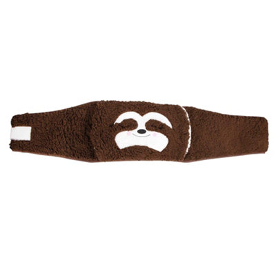 K Collection Sloth 1L Plush Hot Water Bottle Belt Brown (One Size) from B&Q
