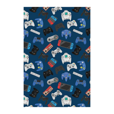 Gamer Unisex Blue Fleece Game Controller Blanket In | Size: Crib - Image 3