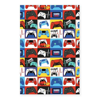 Gamer Levels Fleece Game Controller Blanket Multicoloured (150Cm X 100Cm) from B&Q