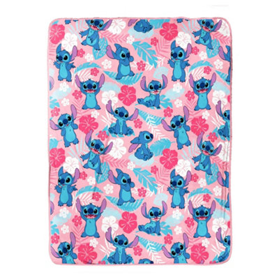 Lilo & Stitch Unisex Dark Pink Plush Fleece Blanket In | Size: Crib - Image 3