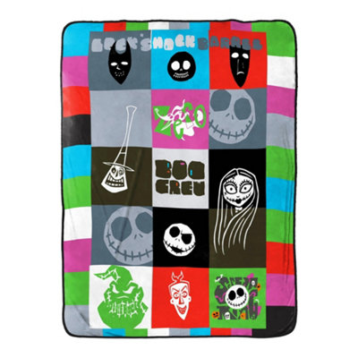 Nightmare Before Christmas Plush Fleece Blanket Multicoloured (150Cm X 100Cm) from B&Q