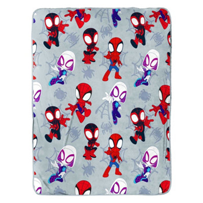 Spidey And His Amazing Friends Plush Soft Throw Multicoloured (One Size) from B&Q