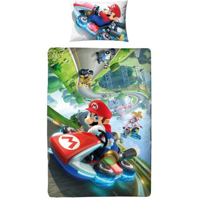  - Super Mario Racing Kart Reversible Duvet Set Multicoloured (Single)