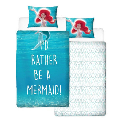  - Little Mermaid Reversible Duvet Set Blue/white (Single)
