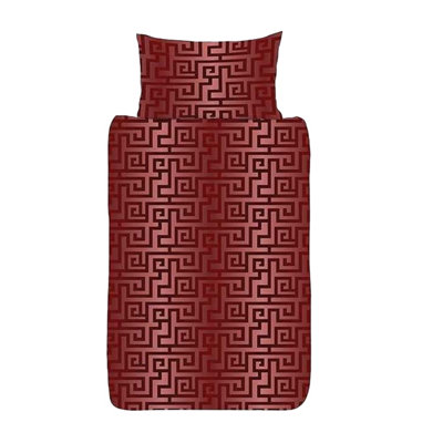 K Collection Athena Reversible Duvet Set A - Red/Gold - Image 3