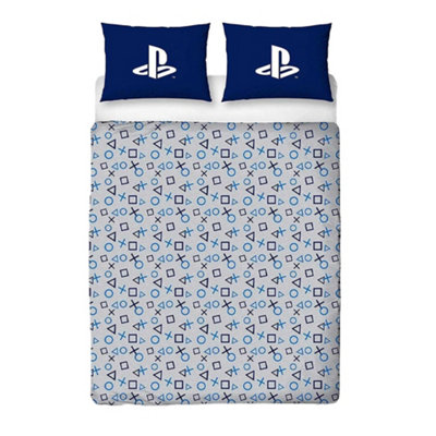 Playstation Icons Reversible Duvet Set White/blue (Double) from B&Q