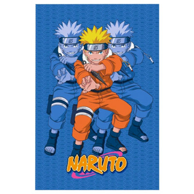  - Naruto Fleece Shadow Clones Blanket Blue/orange/yellow (150Cm X 100Cm)