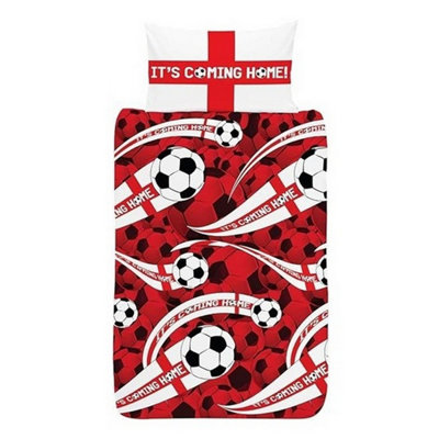 England Football Its Coming Home Reversible Duvet Set Red/black/white (Single)