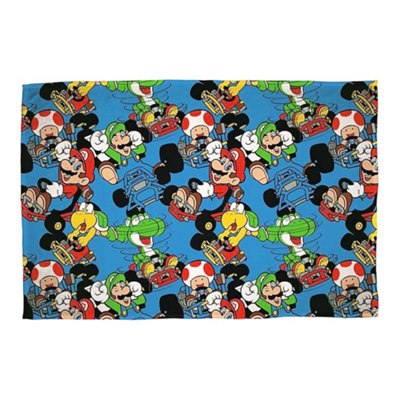  - Nintendo Vroom Fleece Super Mario Blanket Multicoloured (150Cm X 120Cm)
