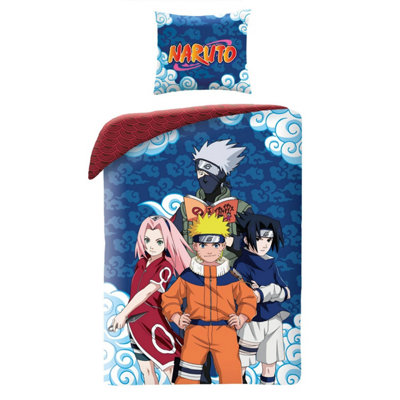  - Naruto Swirling Clouds Reversible Duvet Set Multicoloured (Single)
