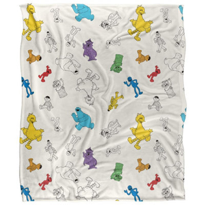 Sesame Street Silky Character Collage Supersoft Blanket Multicoloured (One Size) from B&Q